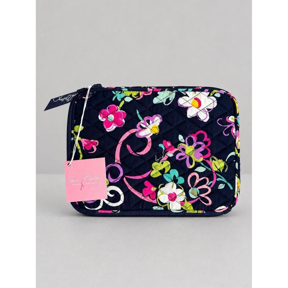 Vera Bradley Ribbons Tablet Sleeve E Reader Quilted Breast Cancer Retired New